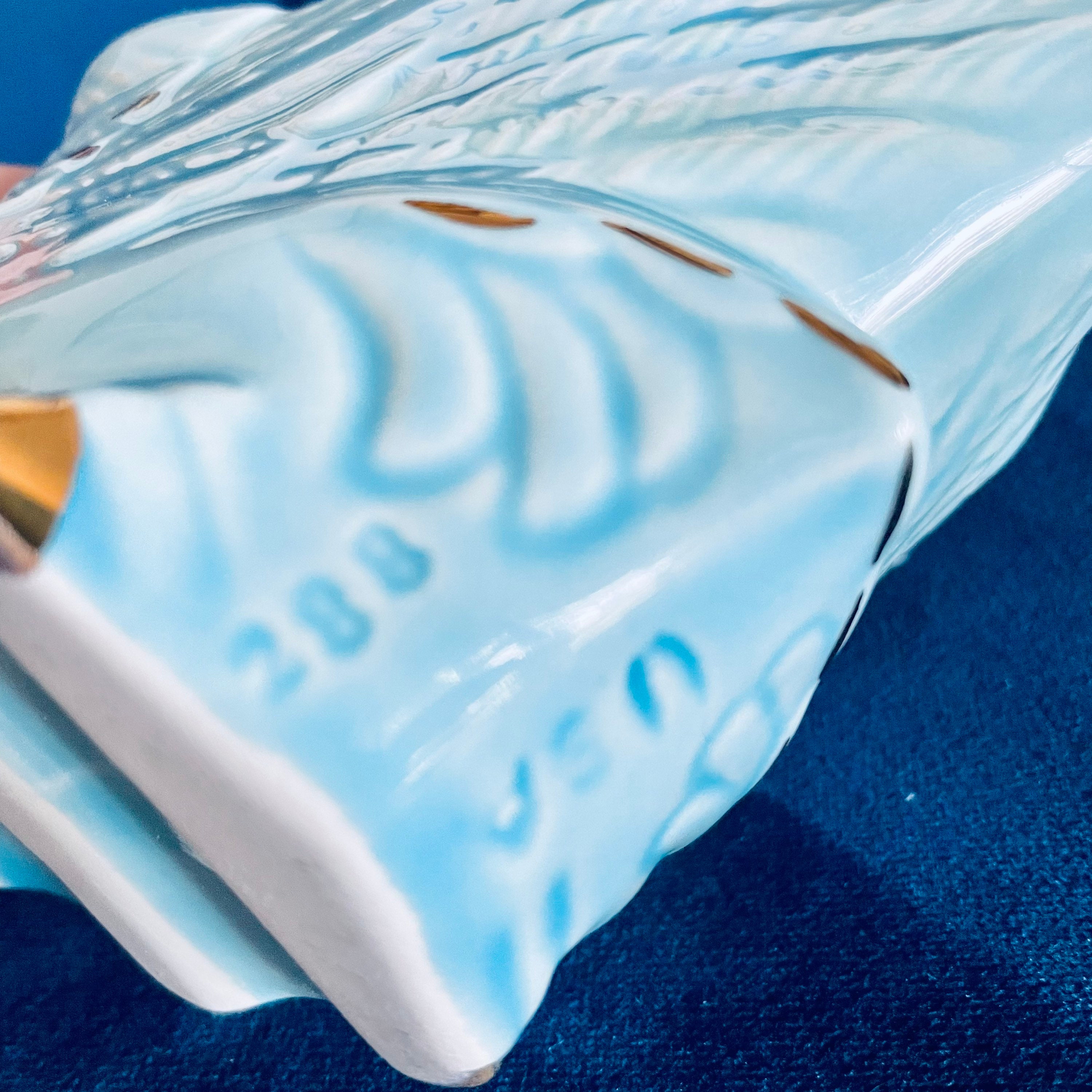 Swan - Vintage Royal Copley Blue & Gold Lustreware Swan Planter