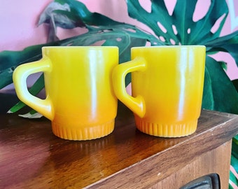 Mug - Vintage Stackable Glass Mugs from Anchor Hocking Fire King, Set of 2