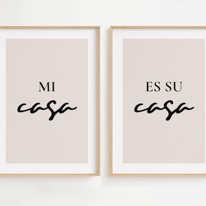 Mi Casa Su Casa Wall Art Printable, Home Decor, Spanish Quote, Guest Bedroom Sign, Guest Room Decor, Airbnb Wall Art Quote, Guest House Sign