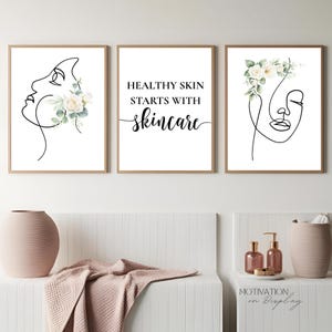 Art mural soins de la peau, citations sur la peau, décoration de chambre soins de la peau, décoration esthéticienne, art mural dermatologie, art mural visage, cadeau pour dermatologue