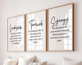 Office Definition Wall Art | Leadership Posters | Teamwork Decor | Synergy Art Print (Digital Download)