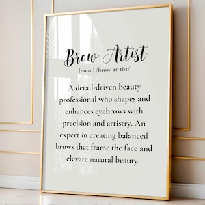眉アーティスト定義アートプリント：眉テクニシャンデコレーション（デジタルダウンロード）