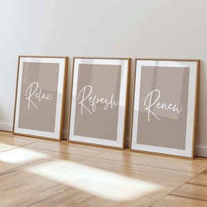 Relax Refresh Renew Spa Art Printable: Bathroom Decor (Digital Download)