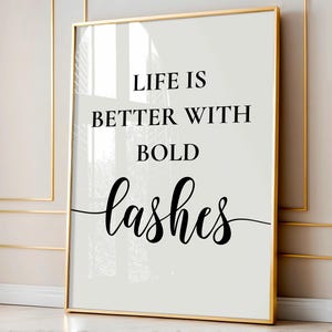 Lashes Wall Art Printable, Lash Wall Art, Lash Print, Lash Room Decor, Lash Studio Wall Art, Makeup Wall Art Print, Lashes Decor