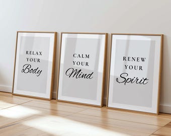 Arte de parede para massagem terapêutica: Arte para spa para imprimir, decoração de bem-estar, arte de parede relaxante (download digital)