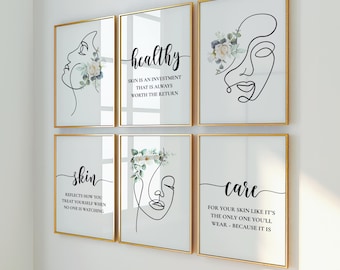 Lámina de arte mural sobre el cuidado de la piel, decoración para esteticistas/dermatólogos, decoración de spa médico (descarga digital)