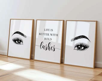 Lashes Wall Art, Lash Extension Artist Studio Decor, Lash Tech Room Poster (Digital Download)