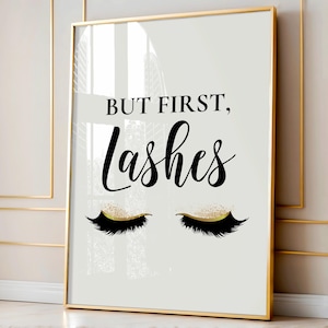 Lashes Wall Art Printable, Lash Prints, But First Lashes, Lash Room Decor, Lash Studio Wall Art, Makeup Wall Art Print, Lashes Decor