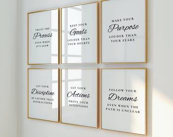 Motivational Quotes Art Prints: Inspirational Office Wall Decor (Digital Download)