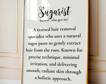 Sugarist Definition Wall Art, Sugaring Wall Art Printable, Sugar Waxing Poster, Sugar Wax Suite Decor, Sugar Waxing Art, Sugaring Print
