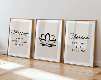 Massage Therapy Wall Art: Lotus Flower Spa Decor Print (Digital Download)