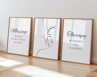 Arte de parede para massoterapia: Decoração de spa para imprimir (Download digital)