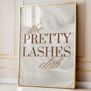 Stampa "The Pretty Lashes Club", decorazione per studio di lash art, quadro da parete per lash artist (download digitale)