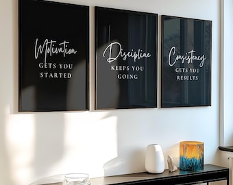Motivational Quotes Art Prints: Office Decor (Digital Download)