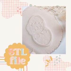 Dinosaur in Egg - Cookie stamp and cutter STL file