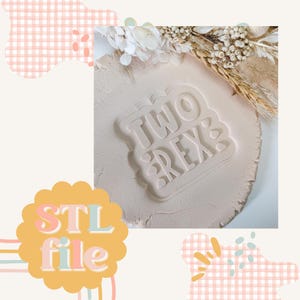 Two Rex dinosaur - Cookie stamp and cutter STL file