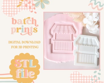 Market Stand - Cookie stamp and cutter STL file (Digital File)