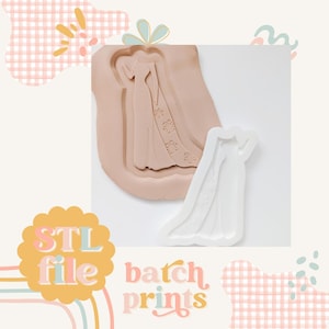 Ice Princess Dress - Cookie stamp and cutter STL file