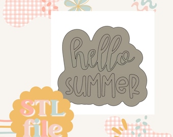 Hello Summer - Keksstempel und Ausstecher STL-Datei
