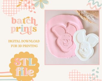 Piglet Face - Cookie stamp and cutter STL file (Digital File)