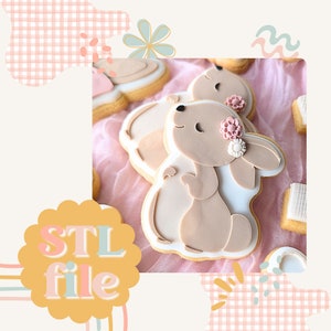 Sweet Bunny - Kakstämpel och utstansare STL-fil för 3D-utskrift (digital fil)