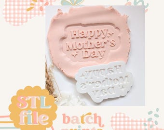 Feliz Día de la Madre - Archivo STL de sello y cortador de galletas