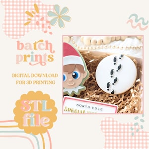 Elf Footprints - Cookie stamp and cutter STL file for 3D printing (Digital File)