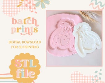 Sad Donkey Face - STL-bestand voor koekjesstempel en -vorm (digitaal bestand)