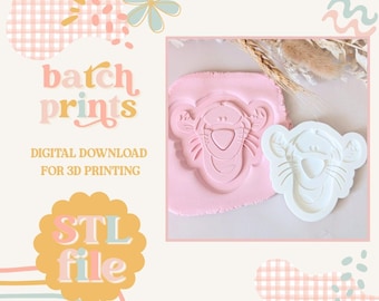 Bouncing Tiger - Cookie stamp and cutter STL file (Digital File)