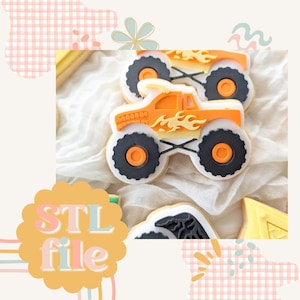 Bull Monster Truck - Cookie stamp and cutter STL file