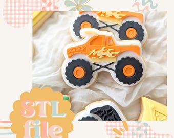 Bull Monster Truck - Cookie stamp and cutter STL file
