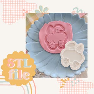Bunny with Plaque - Cookie stamp and cutter STL file