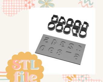 Mini Numbers plate - Cookie stamp and cutter STL file
