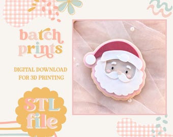 Cute Christmas Santa - Cookie stamp and cutter STL file for 3D printing (Digital File)