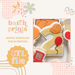 Construction 2 - Cookie stamp and cutter STL file for 3D printing (Digital File)