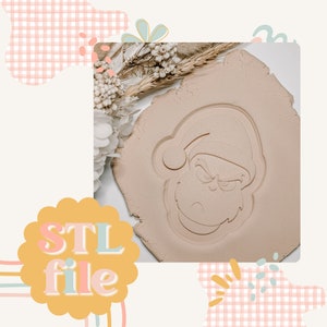 Grumpy Christmas Face - Cookie stamp and cutter STL file