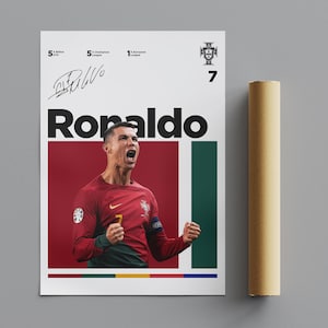 Cristiano Ronaldo Poster, Minimalist Poster, Sports Poster, Wall Art, Wall Decor, Premium Matte Vertical Posters, 4K Quality