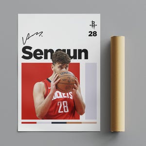 Alperen Şengün Houston Rockets Poster, Minimalist Poster, Sports Poster, Wall Art, Premium Matte Vertical Posters, 4K Quality