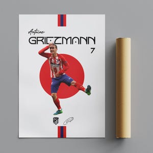 Antoine Griezmann Poster, Minimalist Poster, Sports Poster, Wall Art, Wall Decor, Premium Matte Vertical Posters, 4K Quality