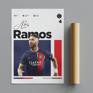 Sergio Ramos Poster, Minimalist Poster, Sports Poster, Wall Art, Wall Decor, Premium Matte Vertical Posters, 4K Quality