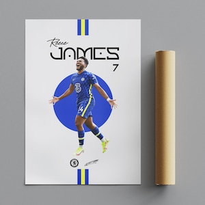Reece James Poster, Minimalist Poster, Sports Poster, Wall Art, Wall Decor, Premium Matte Vertical Posters, 4K Quality