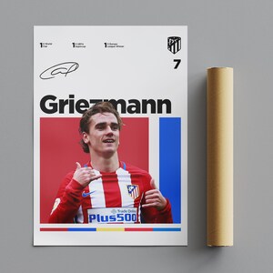 Antoine Griezmann Poster, Minimalist Poster, Sports Poster, Wall Art, Wall Decor, Premium Matte Vertical Posters, 4K Quality