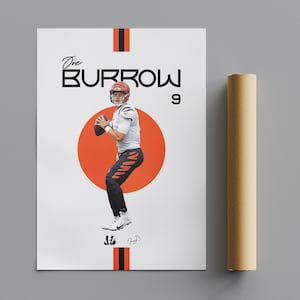 Joe Burrow Cincinnati Bengals Poster, Minimalist Poster, Sports Poster, Wall Art, Wall Decor, Premium Matte Vertical Posters, 4K Quality