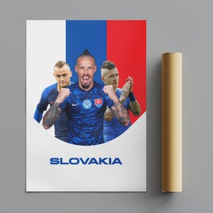 Slovakia National Team Poster, Minimalist Poster, Sports Poster, Wall Art, Wall Decor, Premium Matte Vertical Posters, 4K Quality