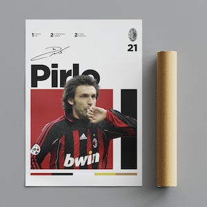 Andrea Pirlo Poster, Minimalist Poster, Sports Poster, Wall Art, Wall Decor, Premium Matte Vertical Posters, 4K Quality