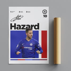 Eden Hazard Poster, Minimalist Poster, Sports Poster, Wall Art, Wall Decor, Premium Matte Vertical Posters, 4K Quality