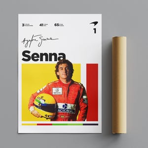 Ayrton Senna Poster, Minimalist Poster, Sports Poster, Wall Art, Premium Matte Vertical Posters, 4K Quality