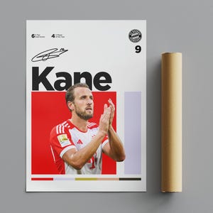 Harry Kane Poster, Minimalist Poster, Sports Poster, Wall Art, Wall Decor, Premium Matte Vertical Posters, 4K Quality