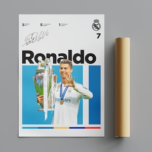 Pôster de Cristiano Ronaldo, Pôster minimalista, Pôster esportivo, Arte de parede, Decoração de parede, Pôsteres verticais foscos premium, Qualidade 4K
