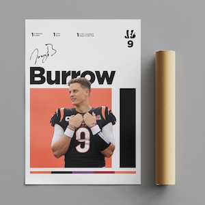 Joe Burrow Cincinnati Bengals Poster, Minimalist Poster, Sports Poster, Wall Art, Wall Decor, Premium Matte Vertical Posters, 4K Quality